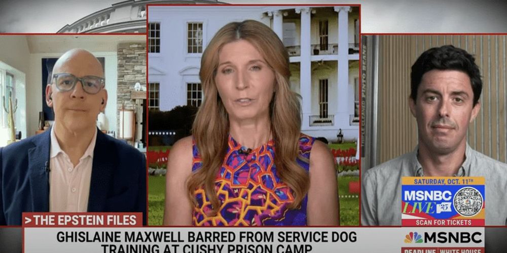 An MSNBC host was floored on Sunday by the GOP's lack of reaction to President Donald Trump's latest scandal. Last week, Ghislaine Maxwell was transferred from a maximum security prison in Florida to a minimum security prison in a residential part of Texas. That's despite Maxwell serving a 20-year s...