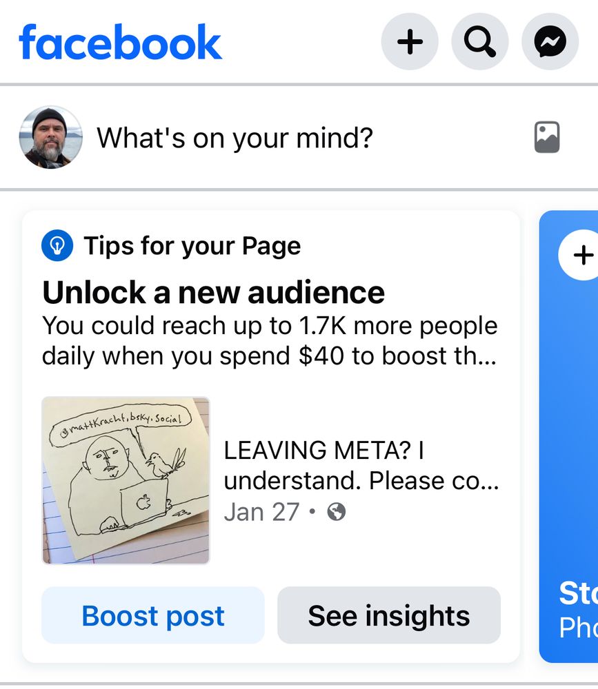 Screenshot of the author’s Facebook dashboard.