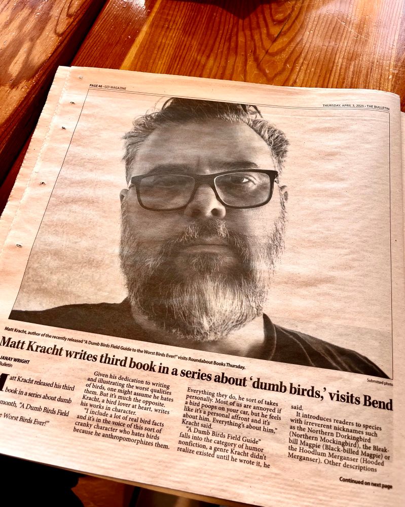 Full page photo of the author in the Bend Bulletin Newspaper