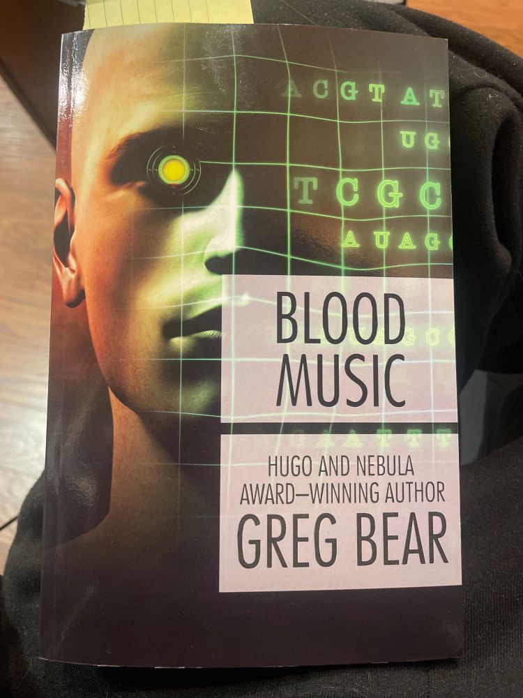 The cover to Blood Music by Greg Bear (Hugo & Nebula winner)