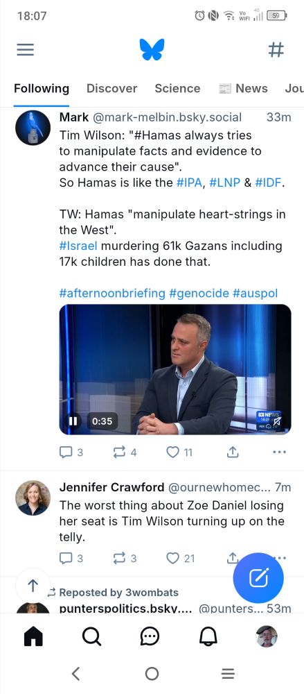 Screen shot of Bluesky feed
