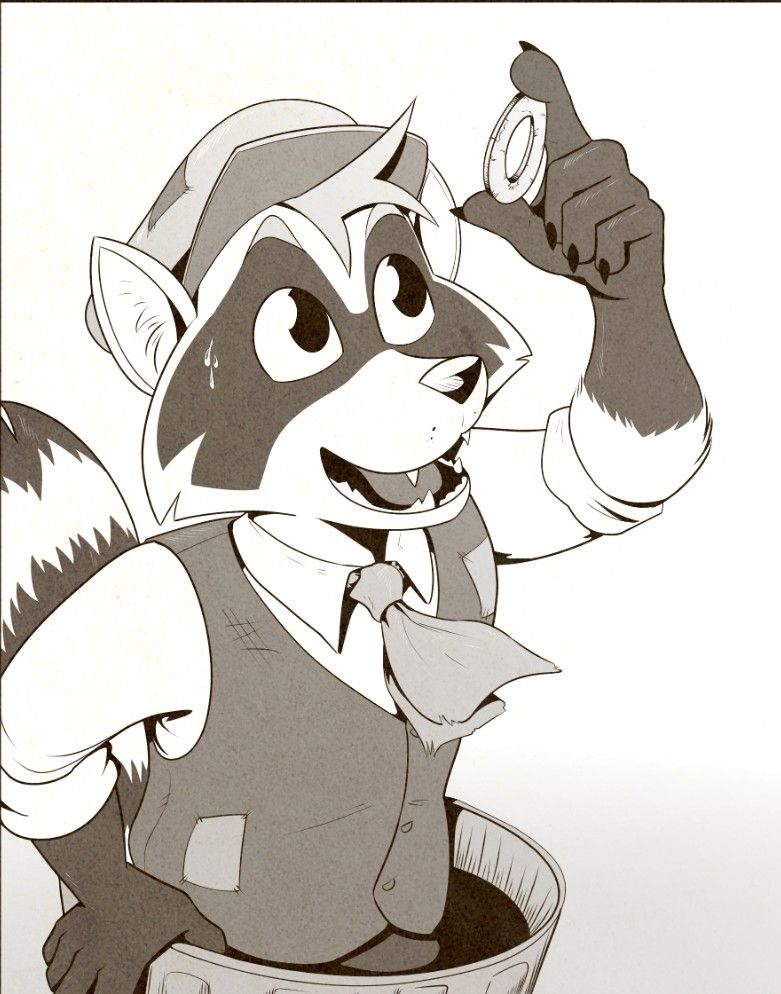 Raccoon holding a washer