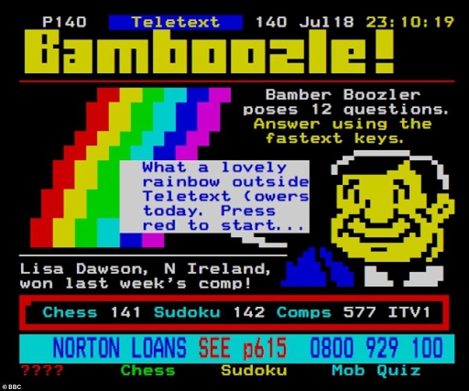 Bamboozle, the Teletext pre internet game where Bamber Boozler a pixel man tested our general knowledge 