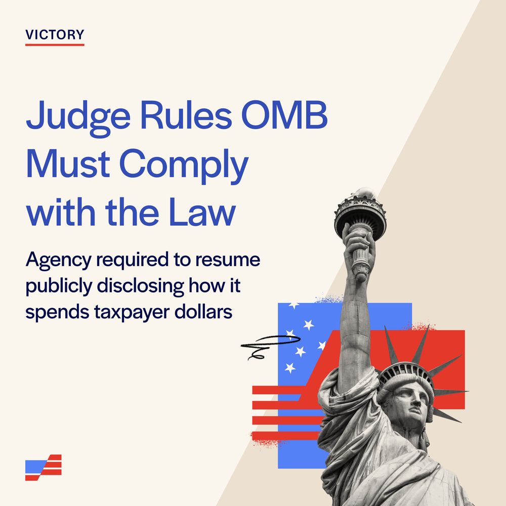 Judge Rules OMB Must Comply with the Law
Agency required to resume publicly disclosing how it spends taxpayer dollars