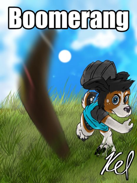 Elliot throwing a boomerang in the style of mario throwing a brick with the caption "Boomerang"