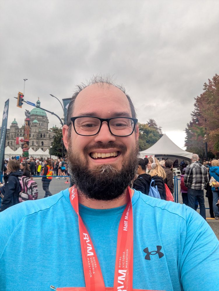 Me after the race in front of the BC Parliament Buildings