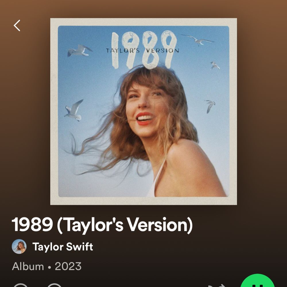 A screenshot of 1989 (Taylor's Version) from Spotify.