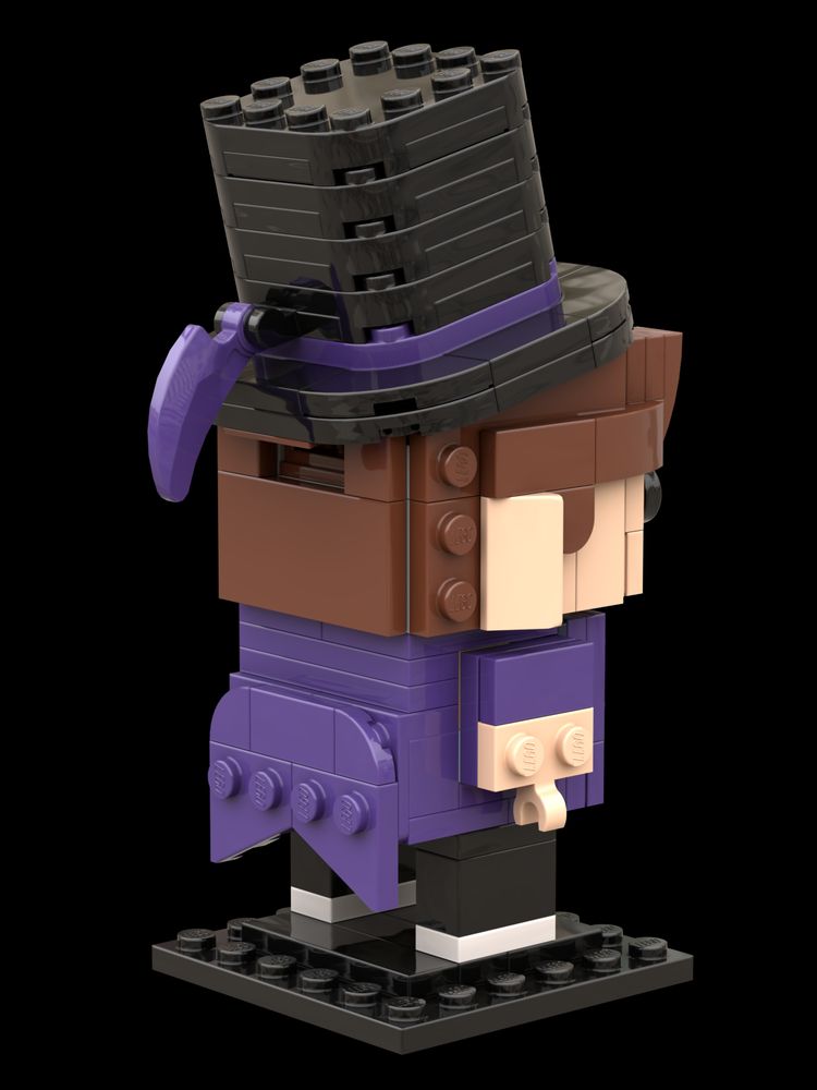 A back view of the same LEGO statue.