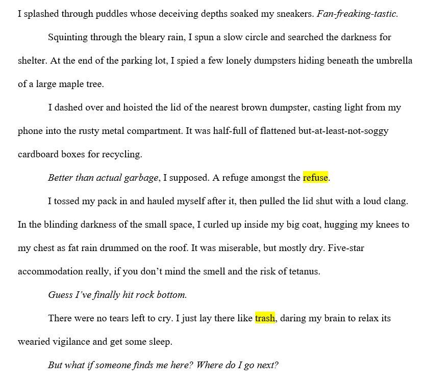 An excerpt from my WIP "A Different Kind of Fear"