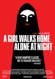 A girl walks home alone at night