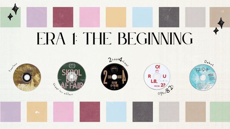 Era 1: the beginning. Blocks like the aesthetic from taylor swift eras tour.
Cds- fearless, skool luv affair, 2cool4skool, o!rul8,2?, debut