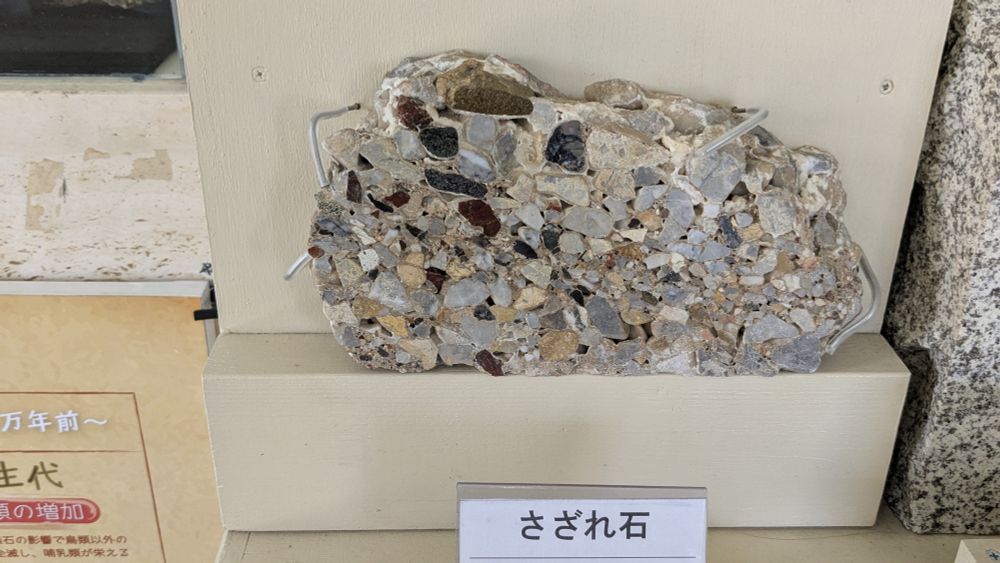 さざれ石です。様々な模様が寄り集まって、ひとつの石になっています。