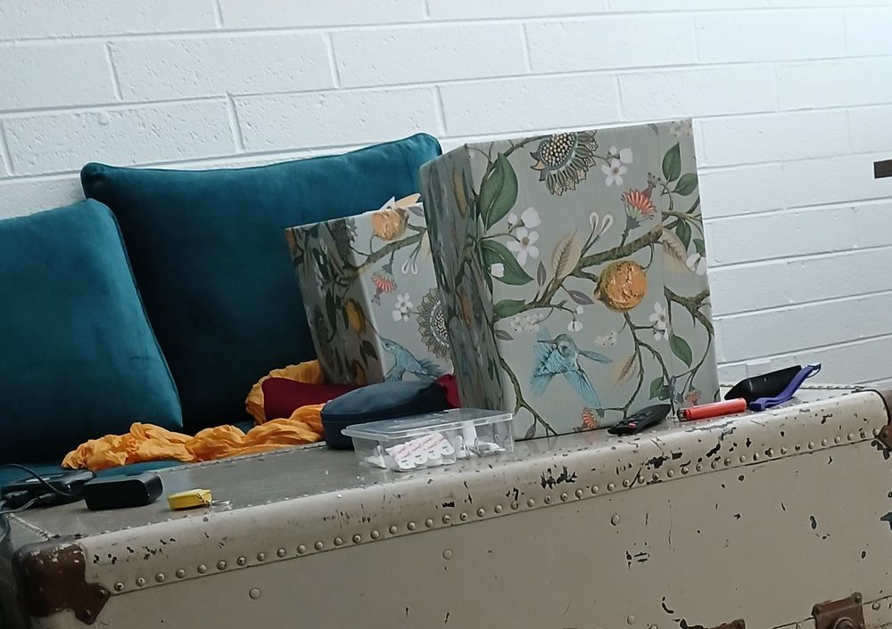 My cute fancy boxes (not a euphemism) for storing things.