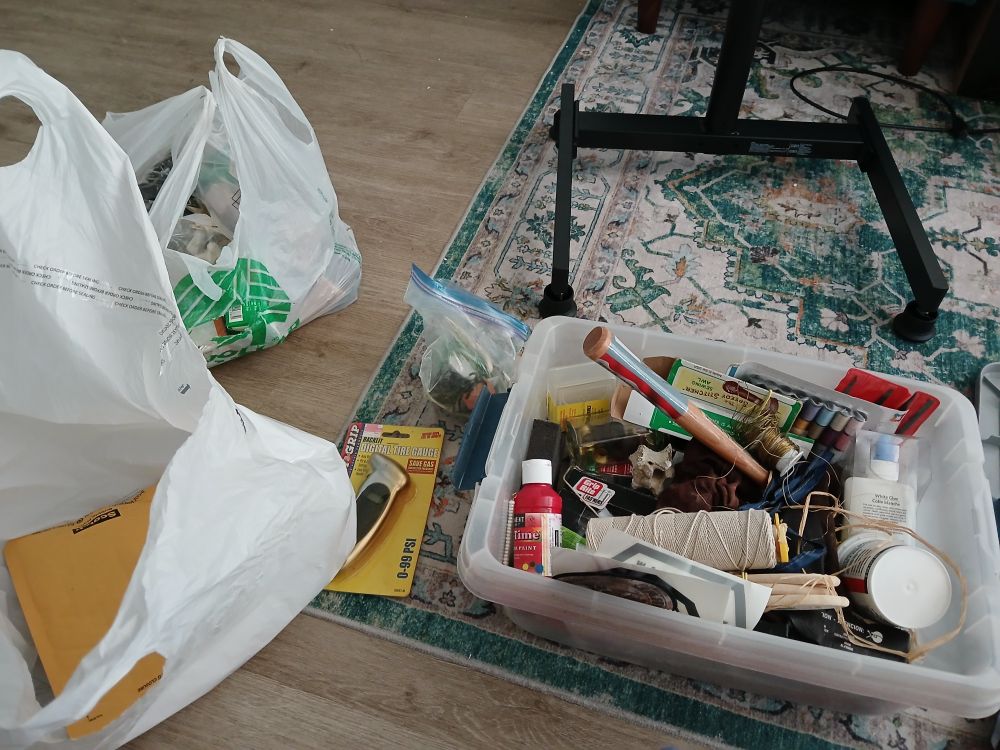A huge pile of assorted craft items. Some are kinda rusty. Don't ask questions.