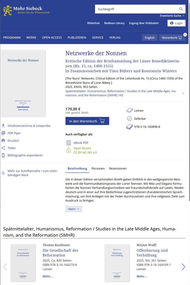 Screenshot of a publisher's website
