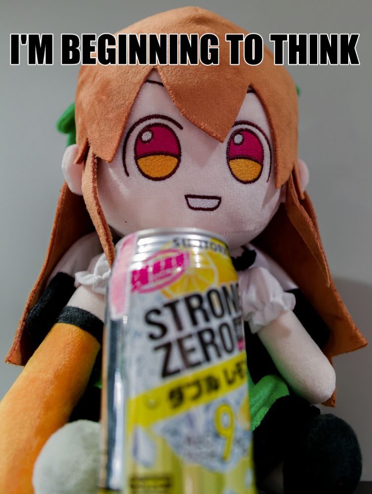 An Okuu plush beginning to think.... (to be continued?)