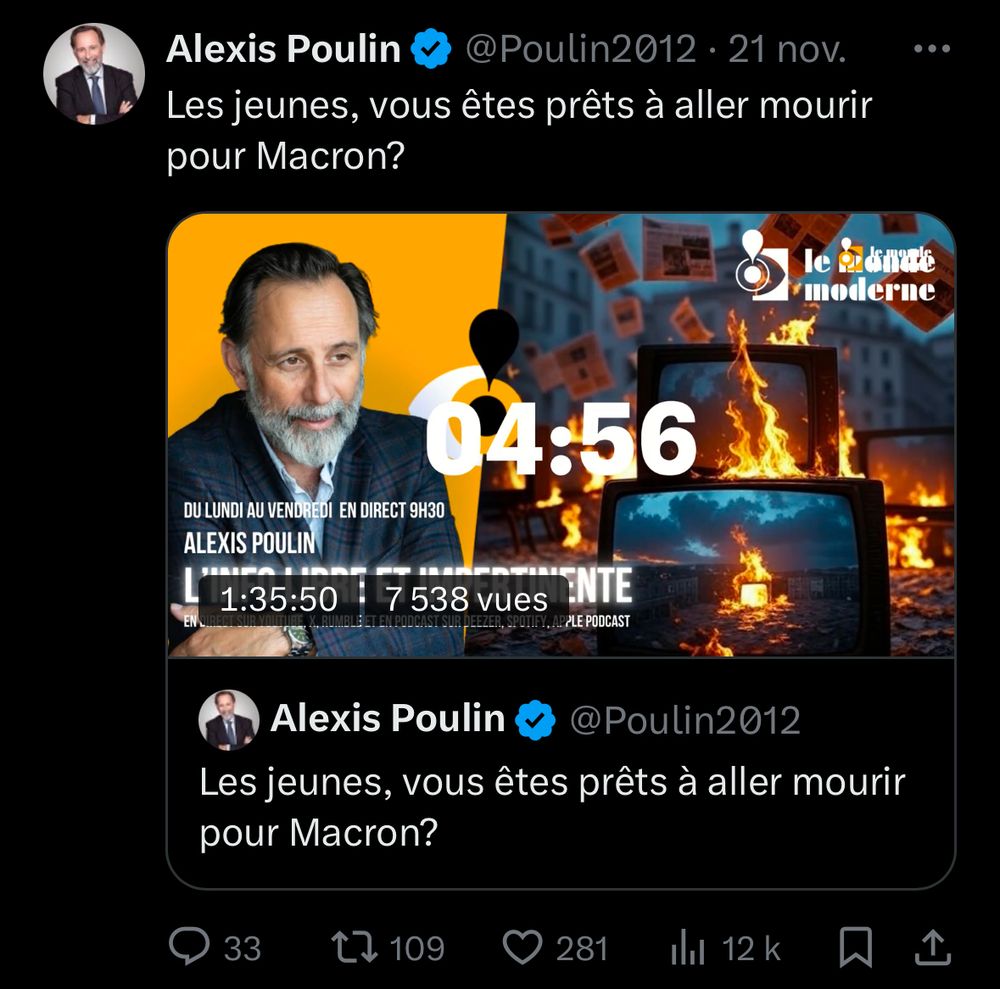 Tweet d’Alexis Poulin