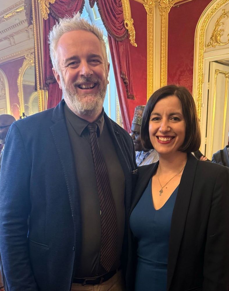 Bridget Phillipson, Education Secretary, with her old A Level French teacher, Mr Harte, at the Education World Forum.