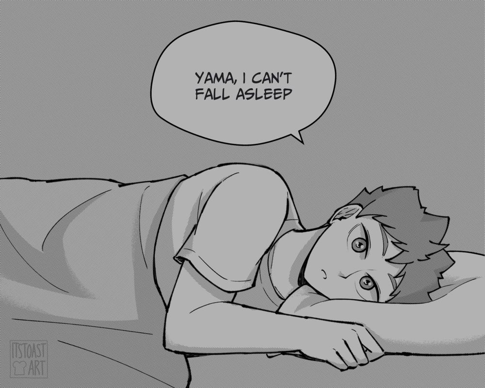 panel 2

hinata: "yama, i can't fall asleep"