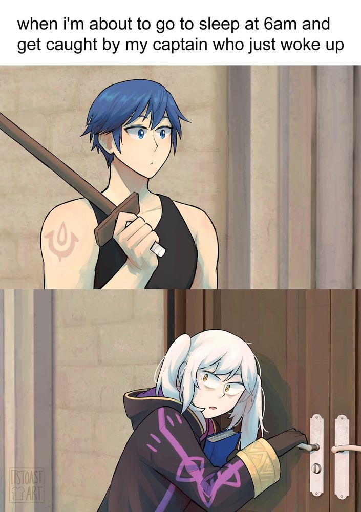 #art - fire emblem awakening - when i'm about to go to sleep at 6am and get caught by my captain who just woke up