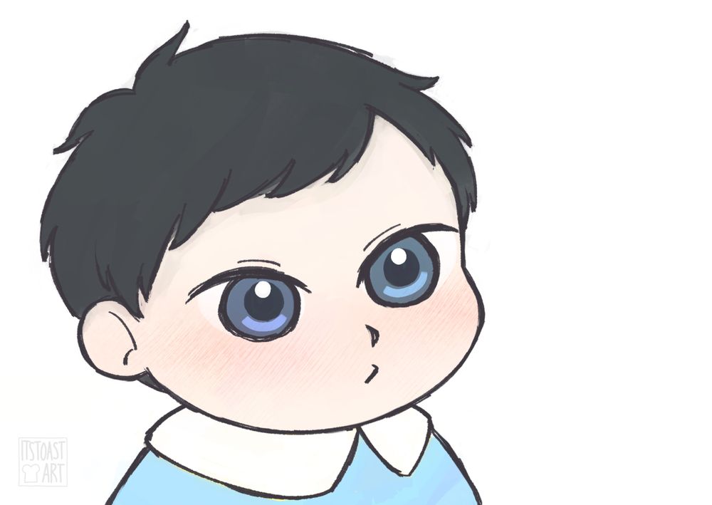 #art #haikyuu - a baby tobio looking up at you with his big old eyes