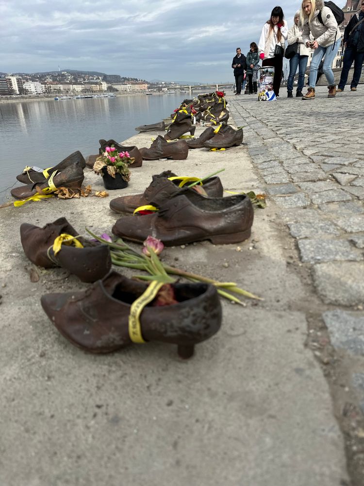 The ‘Shoes on the Danube’ tribute to Jewish people in Budapest, who were told to remove their shoes as they were valuable, before being shot and thrown into the river.