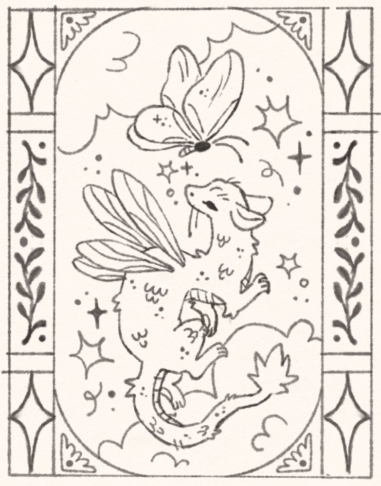 the sketch for the previous painting