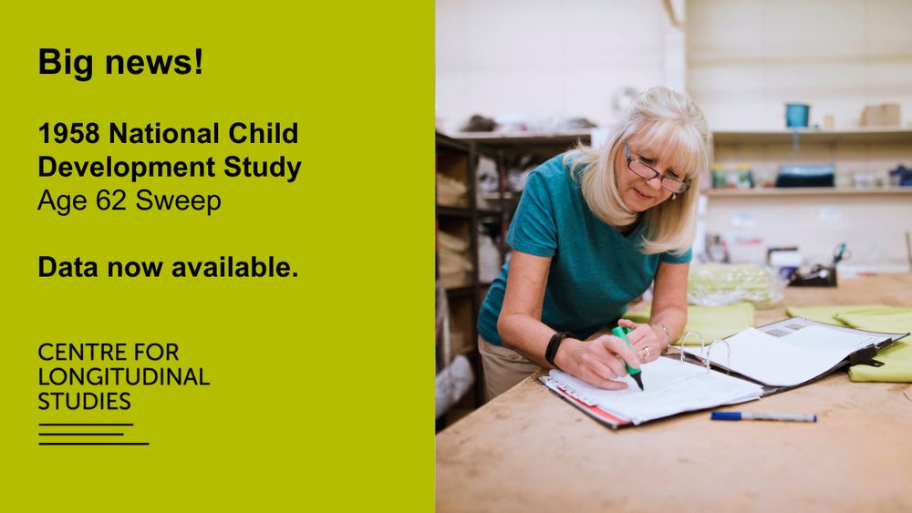 Senior businesswoman is doing paperwork in her stock factory.

Big news! 1958 National Child Development Study Age 62 Sweep
Data now available.
Centre for Longitudinal Studies