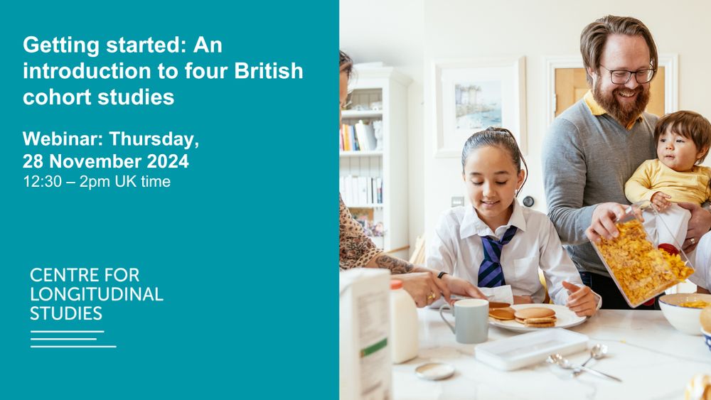 Getting started webinar invite on blue background with photo of a family having breakfast
