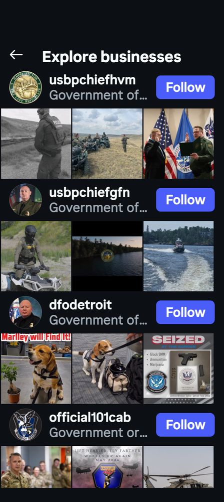 High and tight arse, Bovino, along with other gov accounts using business IG pages to spread political propaganda 