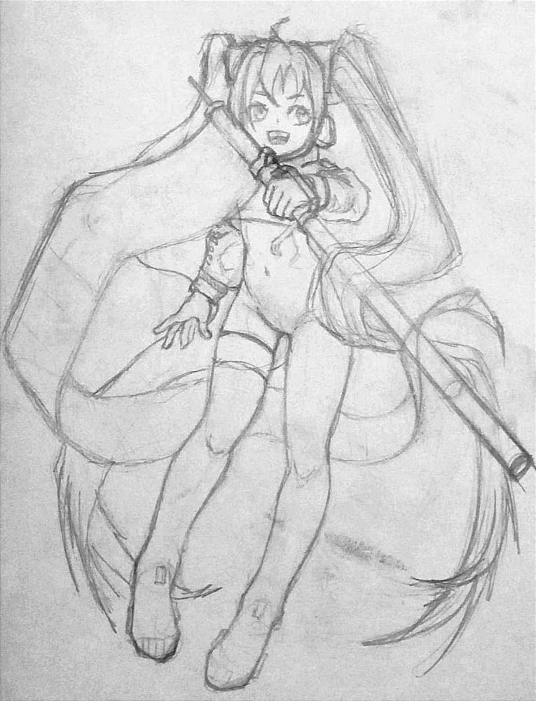 Goodsmile racing (hatsune) miku from 2022, holding her signature flag