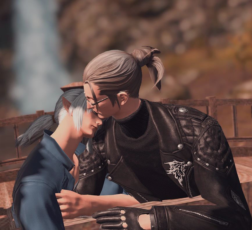 Estinien has his arm looped through Maxima’s and he’s laying his head on his shoulder