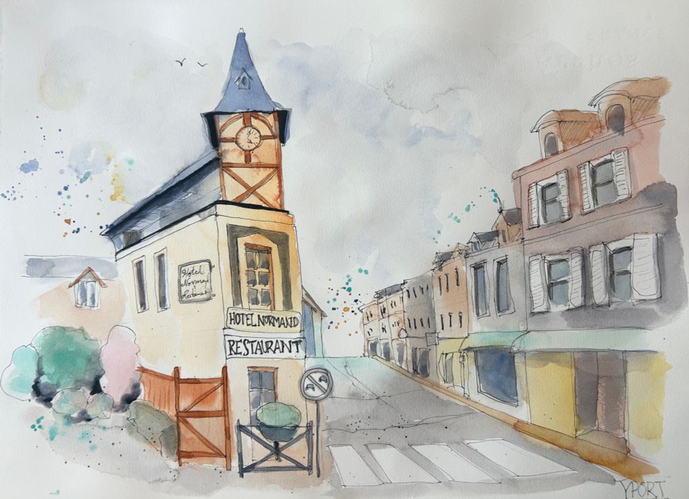 A French street sketched 