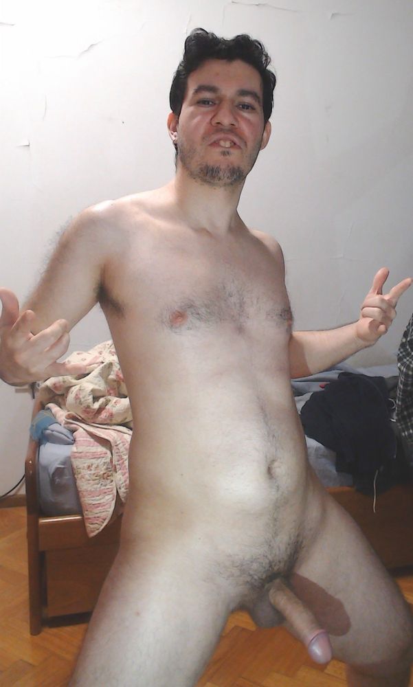 a white man exposing confident his penis