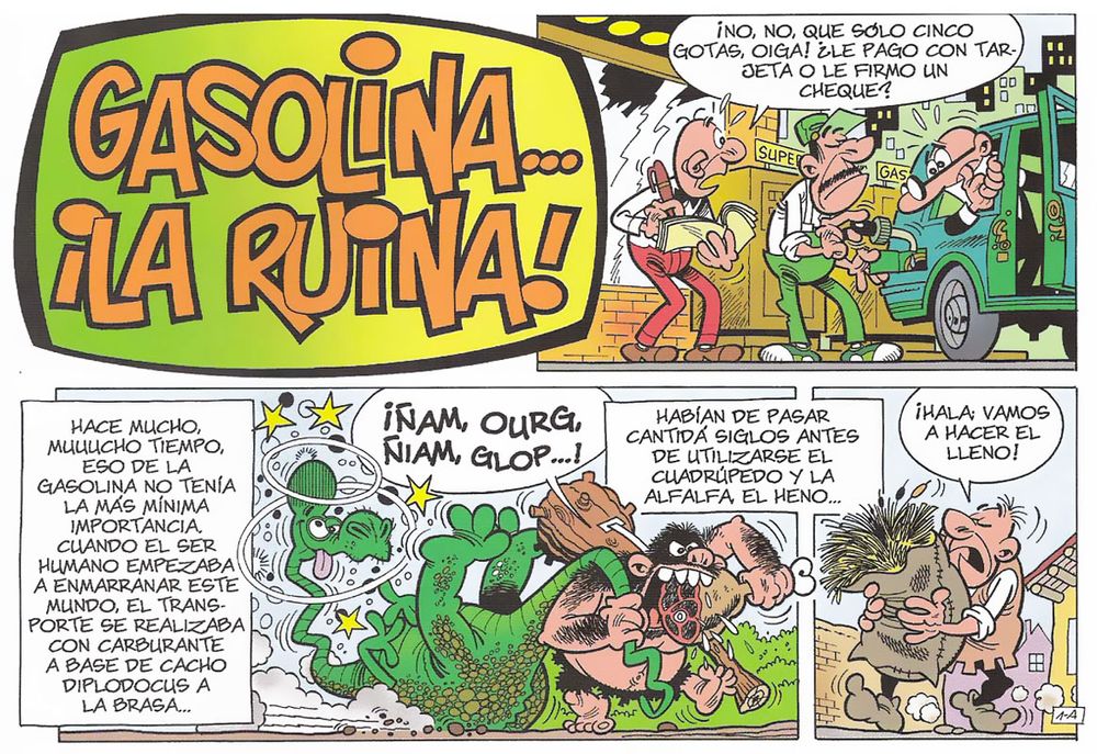 Fragmento de la primera página de Gasolina la ruina, de Ibañez