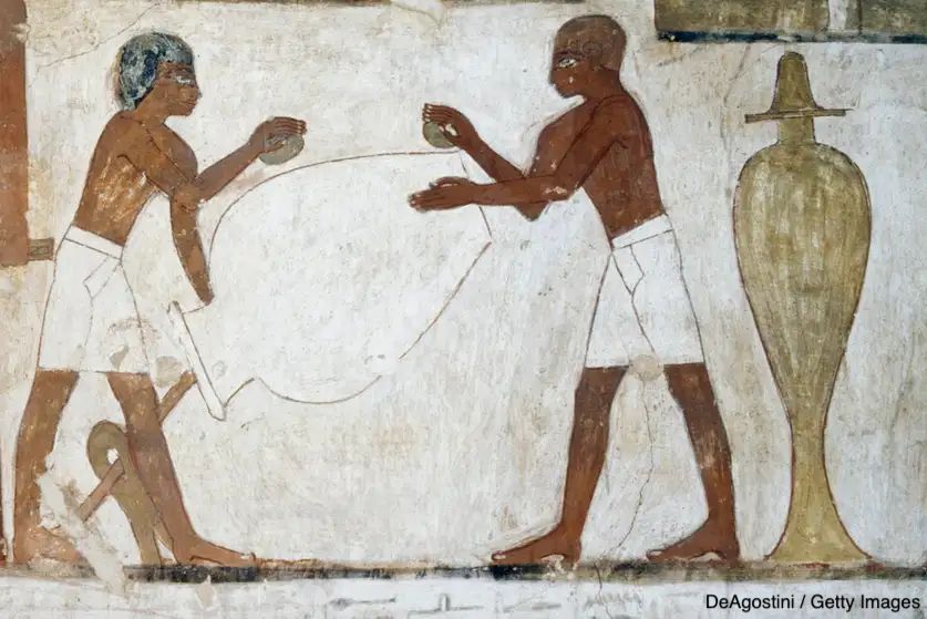 A fresco from the Theban necropolis depicting potters in ancient Egypt. Credit: DeAgostini / Getty Images
