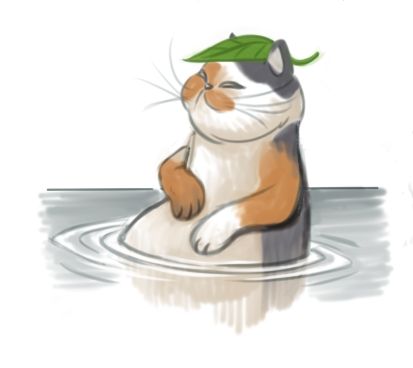 Portly house cat soaking in a bathtub 