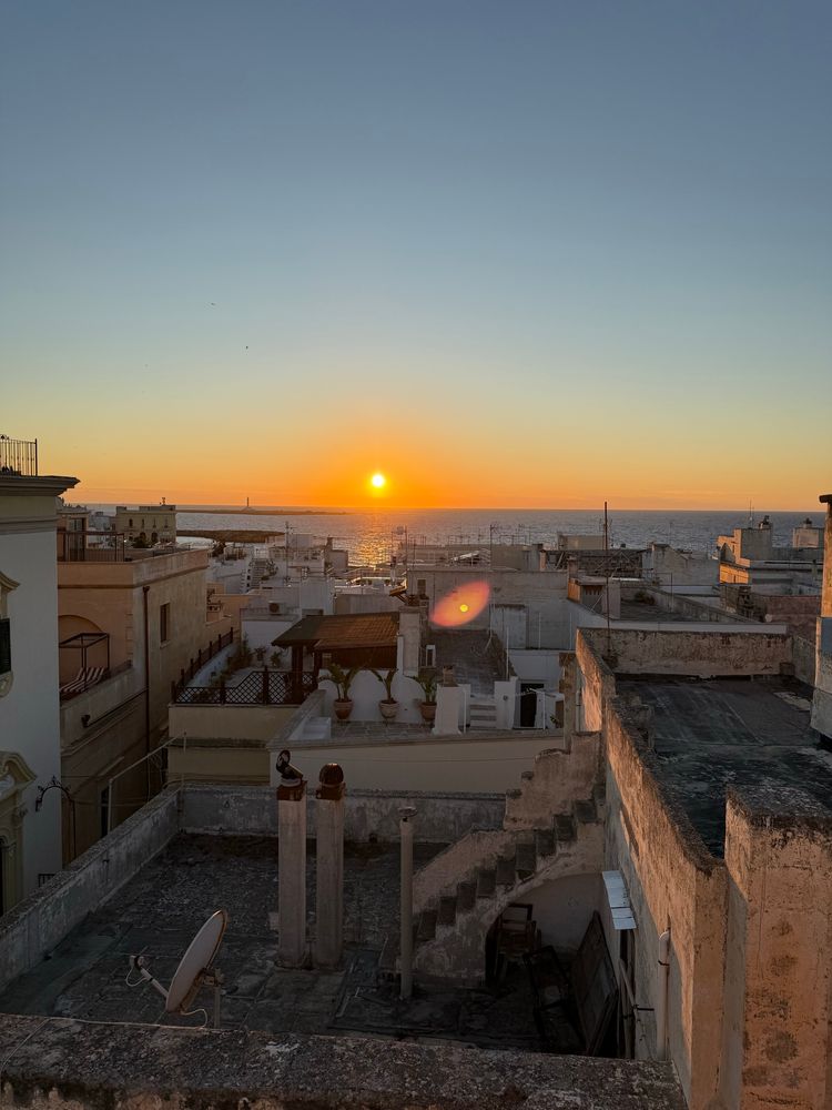 Sunset seen from a roof in Gallipoli, Italy 