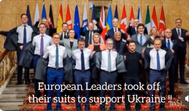 European leaders remove suit coats to support Zelensky 