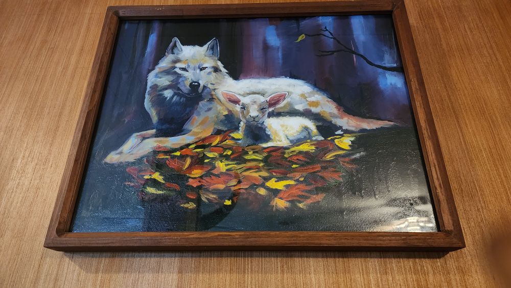 Wolf and lamb oil painting
ADRIANA ink