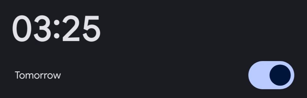 alarm set for 3.25am