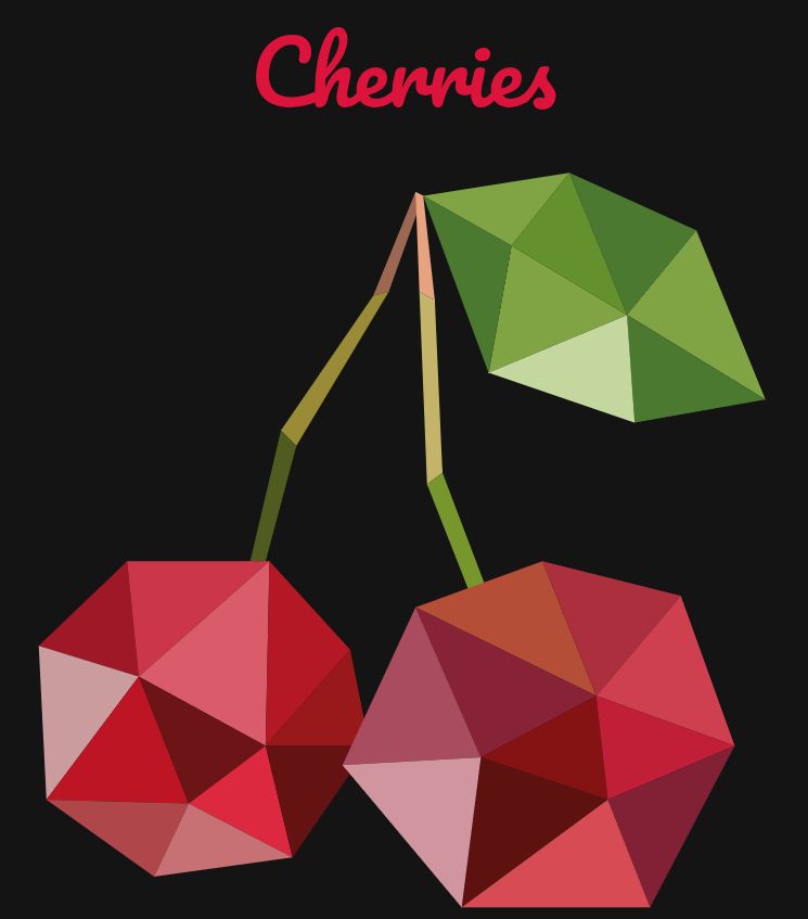 low poly cherries