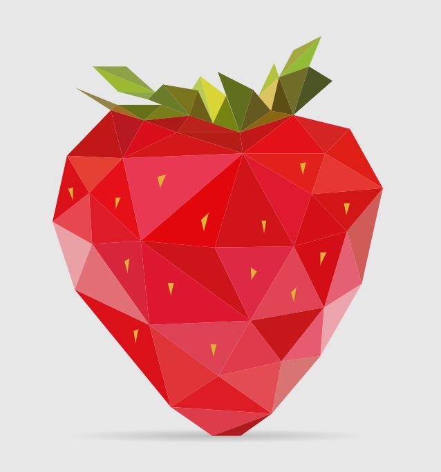 low poly strawberry