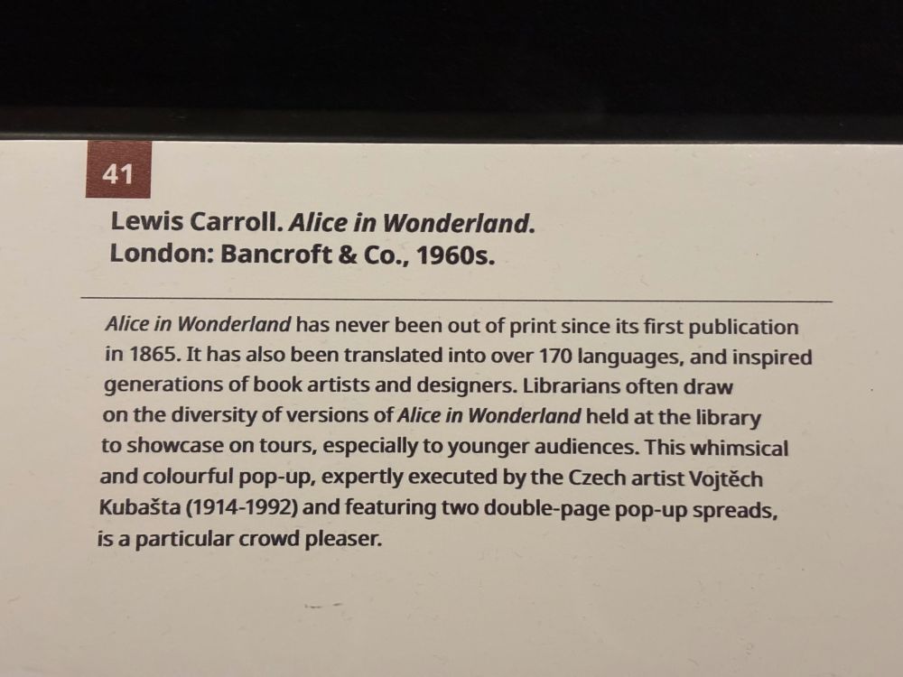 Description of a pop-up edition of Alice in Wonderland