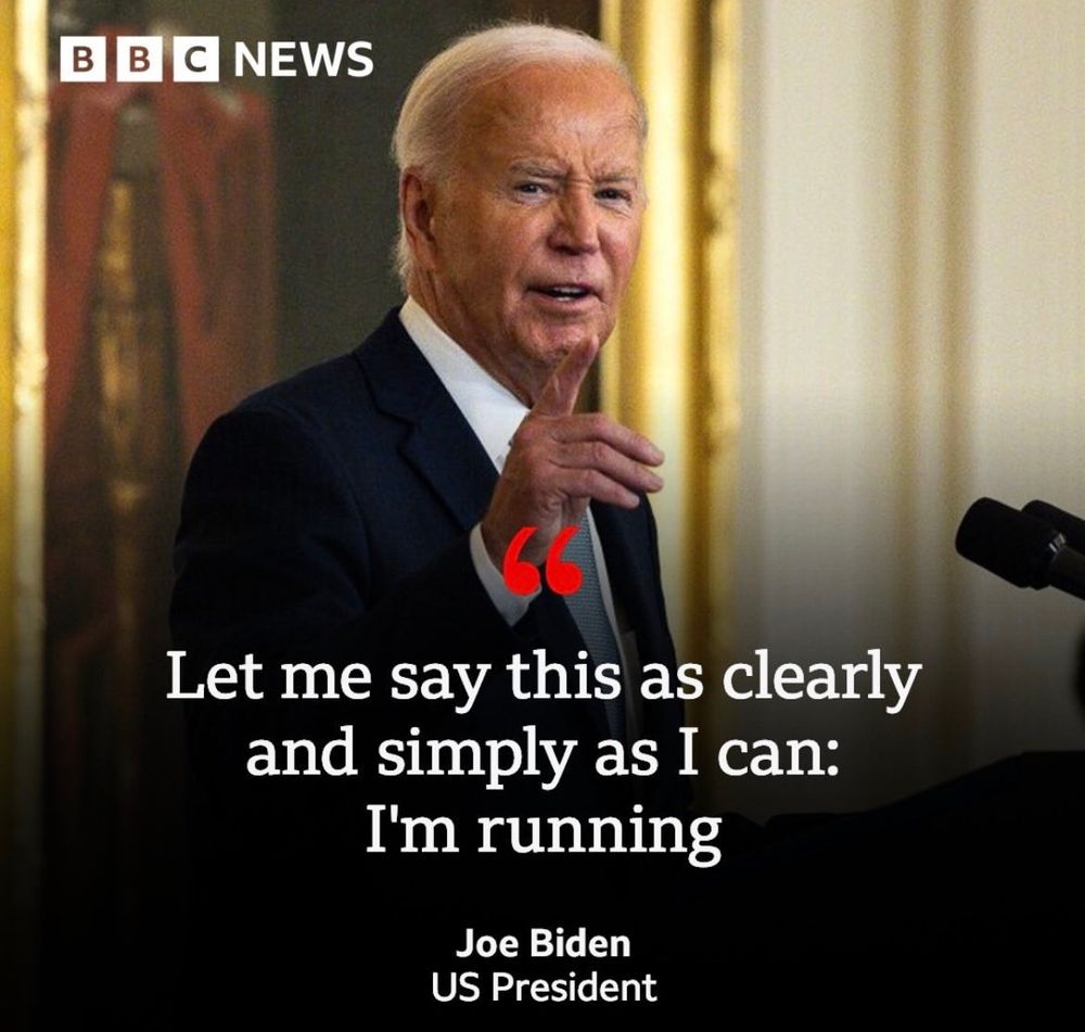 Joe Biden with the caption "Let me say this as clearly and simply as I can: I'm running"