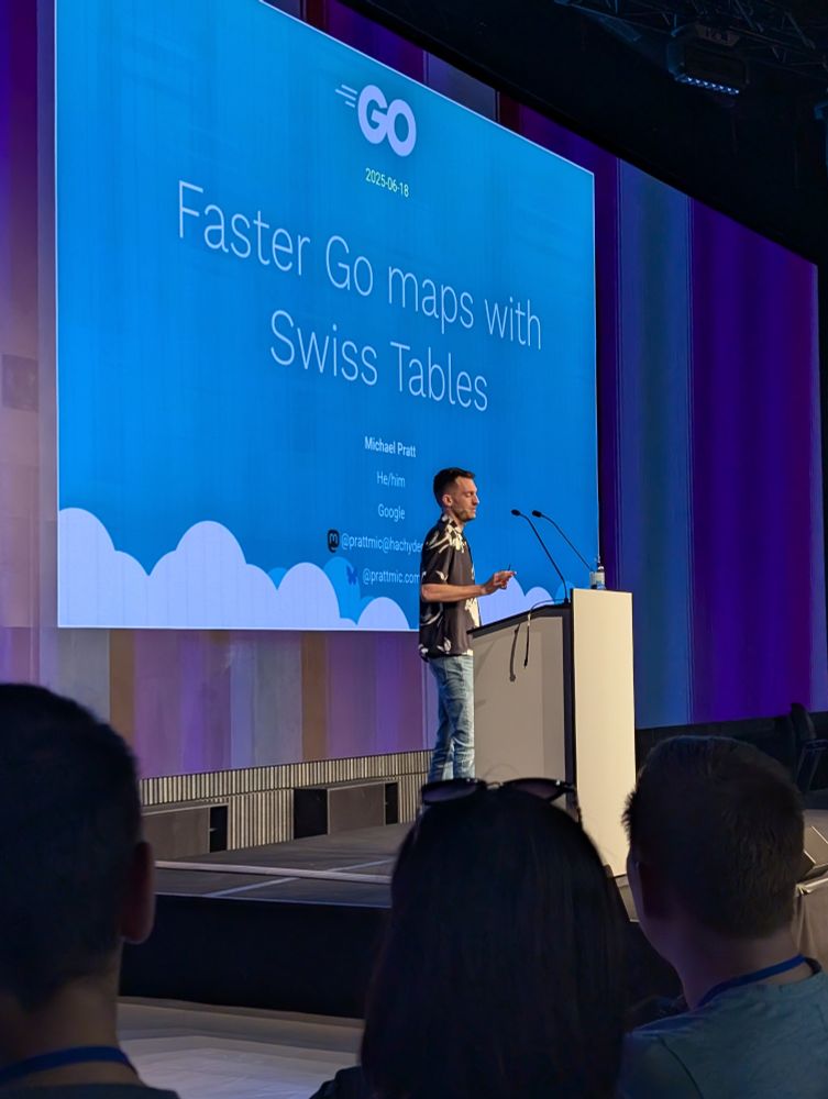 Michael on the GopherconEU stage