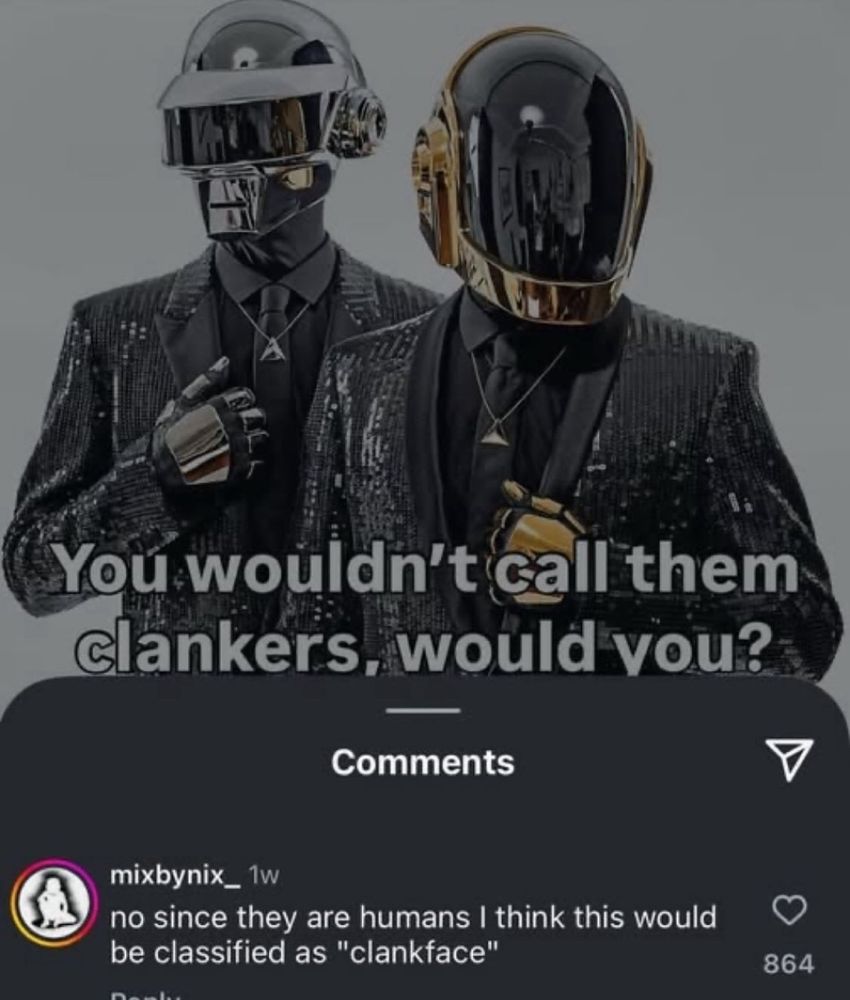 You wouldn't call them clankers, would you? no since they are humans I think this would be classified as 