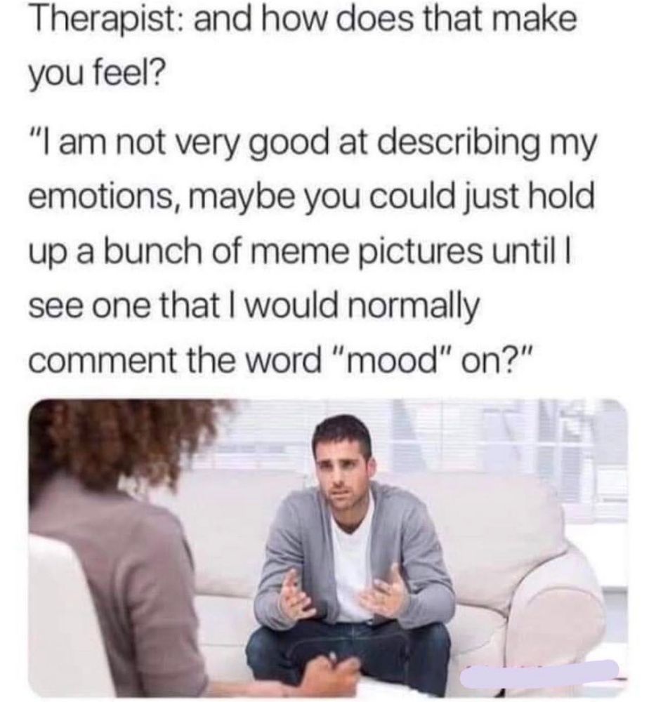 Therapist: and how does that make you feel? 