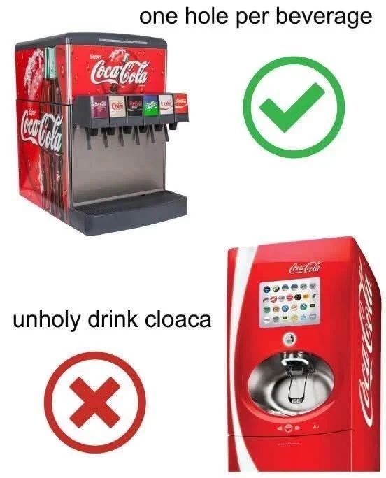 one hole per beverage unholy drink cloaca