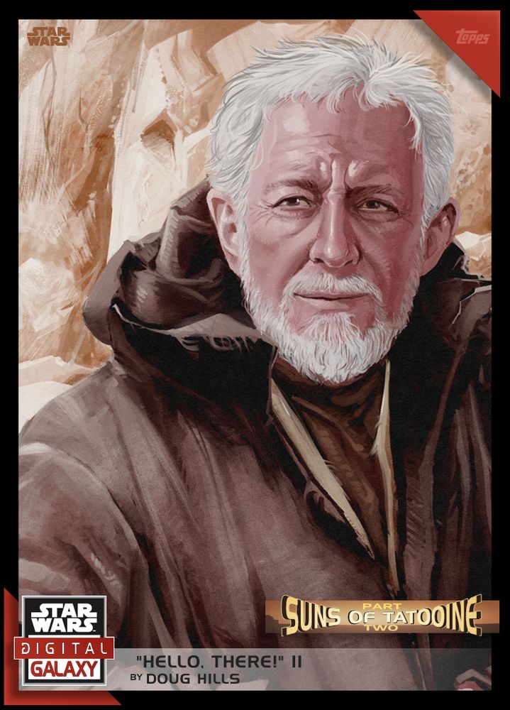 Obi-Wan Kenobi (Alec Guinness) portrait art for Topps’ Star Wars Card Trader app